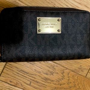 Dark brown and gold Michael Kors wallet